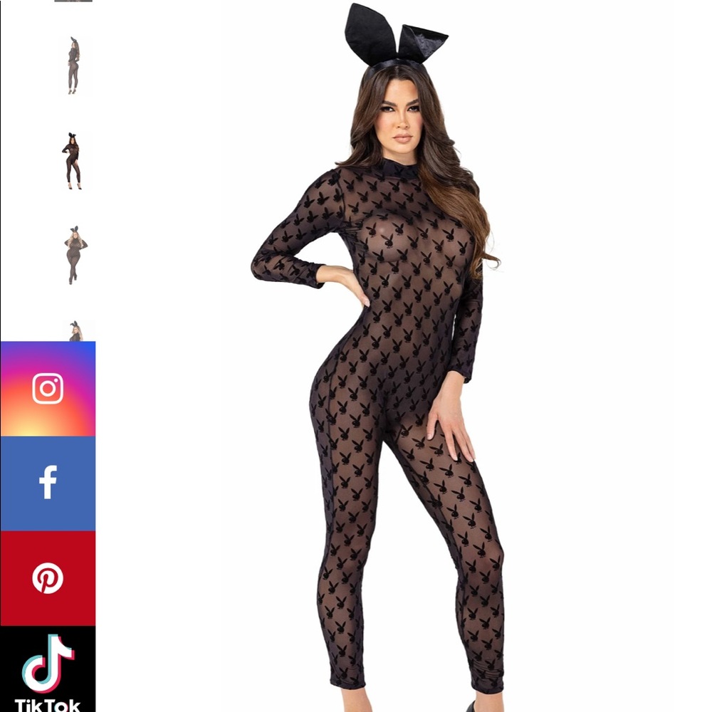 SHEER PLAYBOY BUNNY BODYSUIT